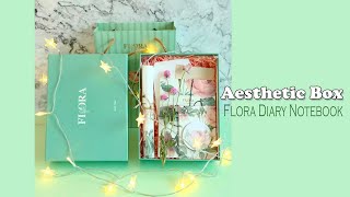 Part 2 -  Aesthetic Box Flora Diary Notebook Sticky Note Stationery set Review #shorts
