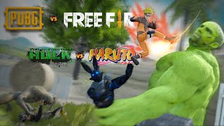 Pubg vs Freefire 🔥 Naruto vs Hulk 🥵 Animated Movie Raistar Naruto event 😈 Prizzo ff