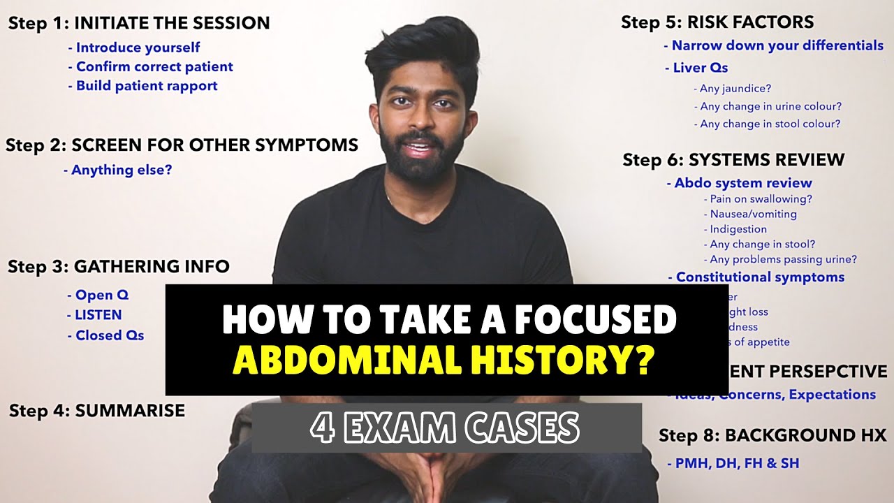 OSCE History Taking - FOCUSED ABDO History + 4 Exam Cases - YouTube