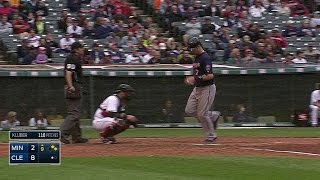 MIN@CLE: Plouffe pushes across a run with a single