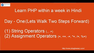 PHP String and Assignment operators in Hindi
