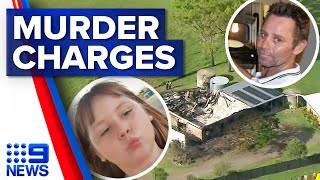 Woman charged with murder of man and daughter in Queensland shed fire | 9 News Australia