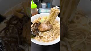 【 らぁ麺 亀我楽 】朝ラーメン 豚背脂らぁ麺 大盛りサービス 750円 #朝ラー #朝ラーメン #背脂チャッチャ系 #東久留米