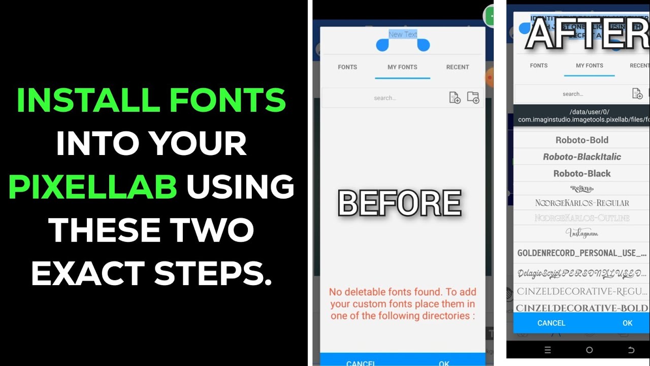 How To Install Fonts Into Your Pixellab Youtube