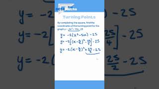 Completing the Square for Turning Point Coordinates #gcsemaths #maths #completingthesquare #algebra