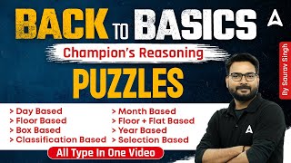 Puzzles All Type Questions in One Video | Puzzles Reasoning Basic Concepts | Reasoning by Saurav Sir