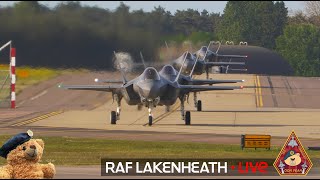 LIVE US AIR FORCE FIGHTER TOWN F-15 \u0026 F-35 ACTION • 48TH FIGHTER WING RAF LAKENHEATH 21.02.25