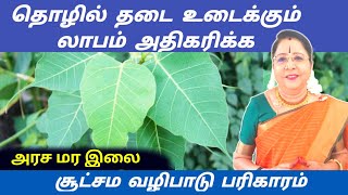 தொழில் தடை உடைக்கும் லாபம் அதிகரிக்க அரச மர இலை வழிபாடு பரிகாரம் | tholil thadai arasamaram valipadu