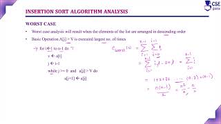 Insertion Sort Algorithm Analysis | Decrease & Conquer Tech. | L109 | Design & Analysis of Algorithm