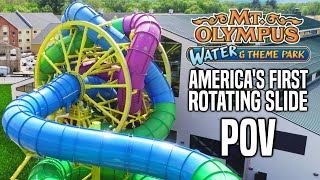 America's FIRST Rotating Slide - Medusa's Slidewheel POV | Mt. Olympus Wisconsin Dells