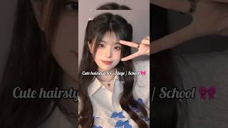 Cute korean hairstyle for school/ college 🌻 #subscribe #aesthetic #trending #youtubeshorts #viral