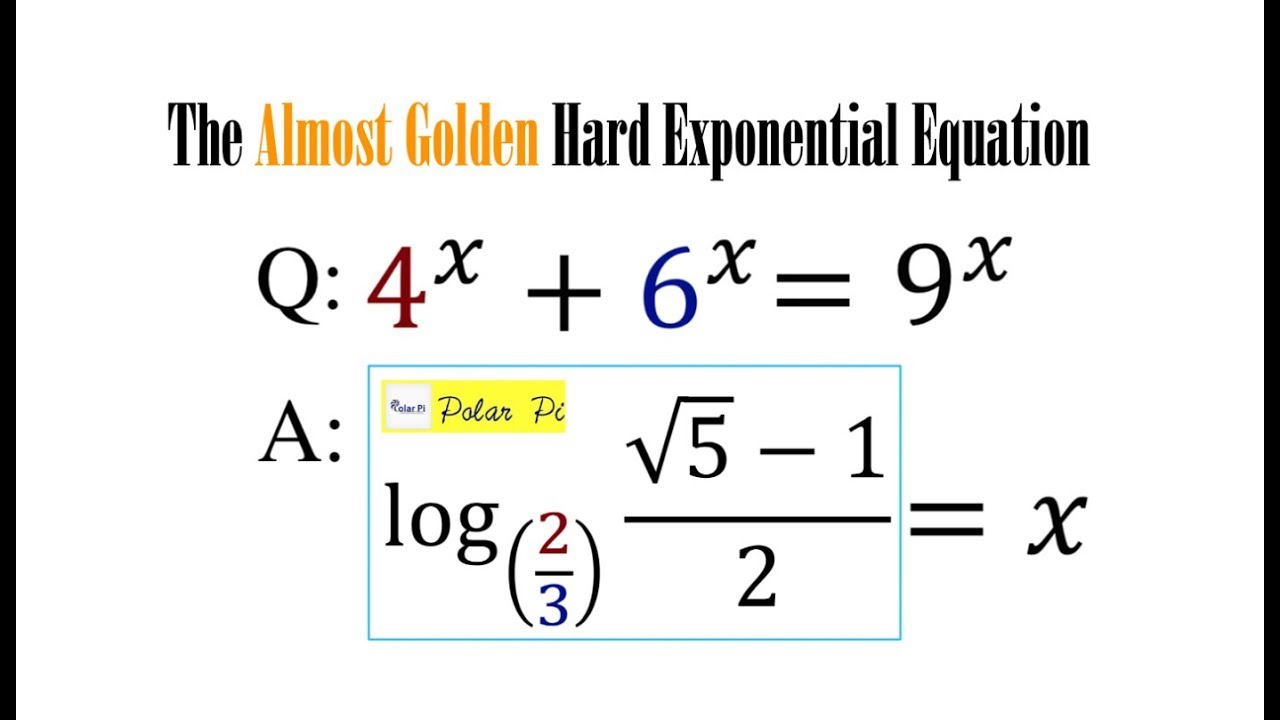 The Hard Exponential Equation Puzzle Youtube