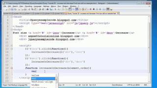 JQuery Tutorial 28 - increase and decrease Font size with an example