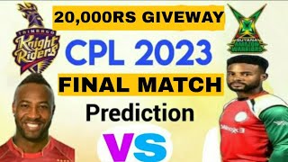CPL 2023 Final Match Prediction & Pitch Report Trinbago Knight Riders vs Guyana Amazon Warriors |