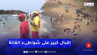 الطارف : إقبال كبير للمصطافين على شواطىء القالة