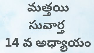 మత్తయి సువార్త 14వ అధ్యాయం Mathew chapter 14 in telugu #telugubibleaudio  #telugubible