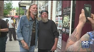 Michael Allman performs in Northampton the day after his father died