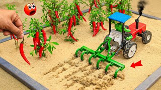 Diy mini tractor making agriculture cultivator for Chilli Farming | pough machine  @sanocreator