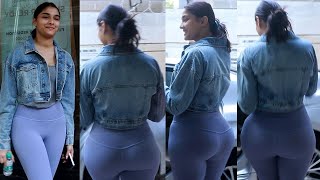 Baapre!! Yeh Bandi Ne Toh Sabka 🖐💦😱 Saiee Manjrekar Flaunts Her Huge back In Tight Gym Outfit