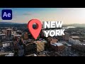 Create 3D Map Location Pop Up Animation - After Effects | NO PLUGINS REQUIRED
