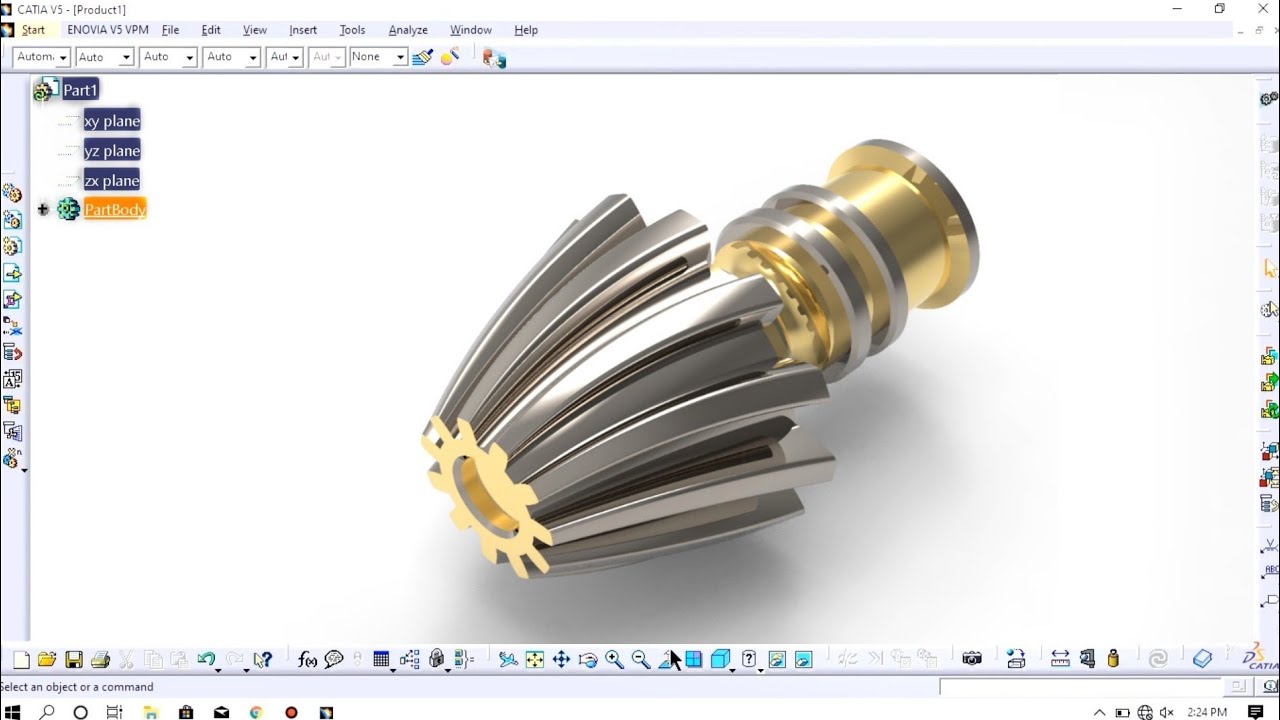 Catia V5 Helical Bevel Gear Tutorials For Beginners - YouTube