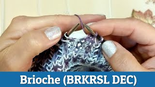 Brioche Right Slanted Decrease (BRKRSL DEC) | Knitting Tutorial