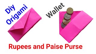 Rupees and Paise purse #Origami Wallet #ncert math magic 3 #origami  coins purse #diy paper Wallet