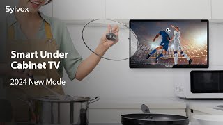 Sylvox 15.6 inch Kitchen TV 2024 New Mode, 1080P Full HD, Flip-Down Small 12 Volt TV for Kitchen, RV