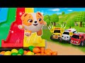 Wheels On The Bus Slide Song | Rainbow Slides Song | Nursery Rhymes & Kids Songs - Baby Car Songs TV