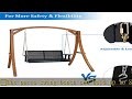 vingli upgraded patio porch swing for courtyard u0026 garden heavy duty 880 lbs swing chair bench with