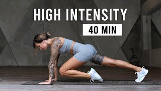 40 MIN INTENSE HIIT Full Body Workout (No Equipment, No Repeat, Home Workout)
