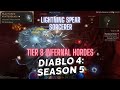 Diablo 4 Season 5 Lightning Spear Sorcerer vs Infernal Hordes Tier 8 Compass