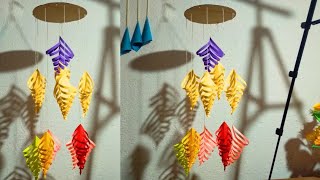 How to make ceiling hanging craft | Paper leaf craft wall hanging | New year craft ideas 2025