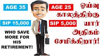 Retirement Saving plan Tamil Mutual funds in Tamil ஓய்வு காலத்திற்கு  யார் அதிகம் சேமிக்கிறார்