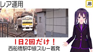 【レア運用】総武緩行線　1日2回だけ！西船橋駅中線をスルー着発