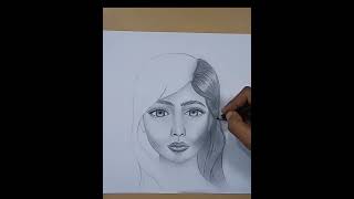 How to draw a girl | how to draw a girl face | How to draw girl sketch| girl sketch drawing. #Shorts