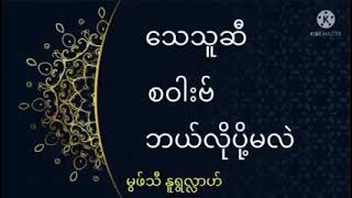 သေသူဆီ စဝါးဗ် ဘယ်လိုပို့မလဲ (Mufti Nurullah)