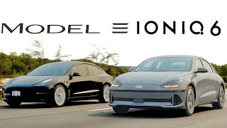 Here's Why Tesla Model 3 Comes On Top Over Hyundai Ioniq6. Comparison, Range Test and Drag Race.