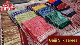 🔥 Designer Pure Gajji Silk Bandhani Ajrakh Print Gotapatti Work Sarees #ajrakhsaree #gotapattisaree