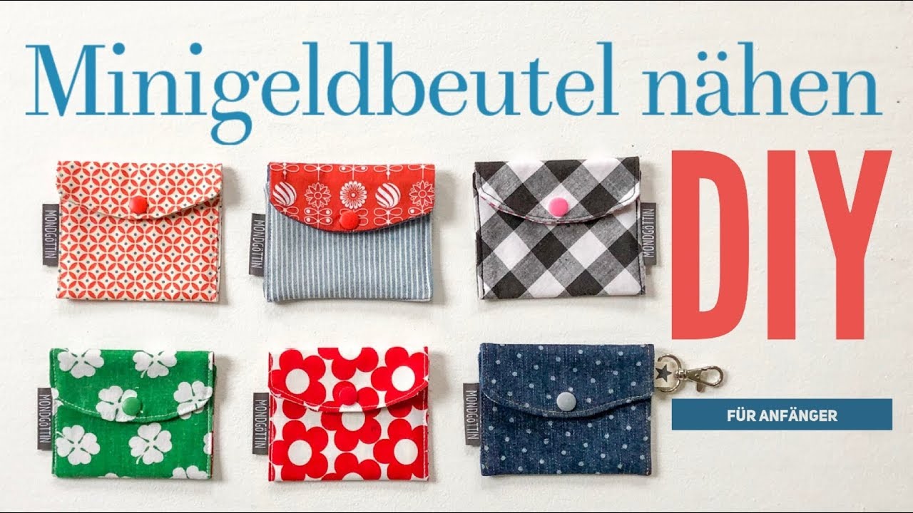 DIY - Kleine Geldbeutel Nähen - Schnitt + Anleitung - YouTube