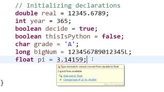Initializing Primitive Variables in Java