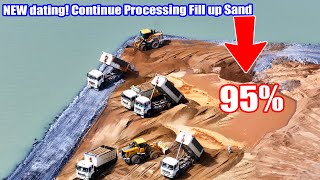 Part 385| The Project Complet 95% By Team Work Wheel Loader \u0026 Dump Truck Delivery Sand Filling