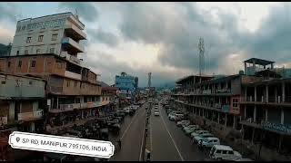 Senapati Town view from overbridge, a rainy day. slo-mo video