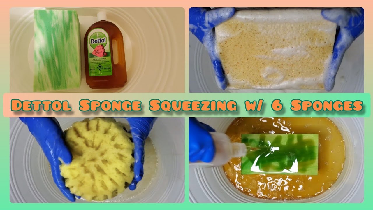 Asmr рџ ѕ Sponge Squeezing рџґµ Dettol W 6 Different Sponges Youtube
