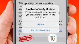 How to Fix Unable to Verify Update iOS 16 | No Longer Connected to The Internet | iOS 16 Beta