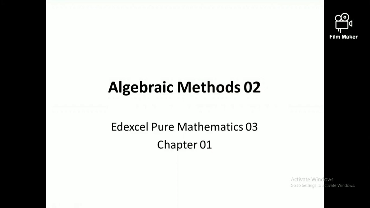 Algebraic Methods 02 - YouTube