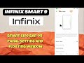 smart side bar or panel setting and floating windows infinix smart 9 use of floating windows