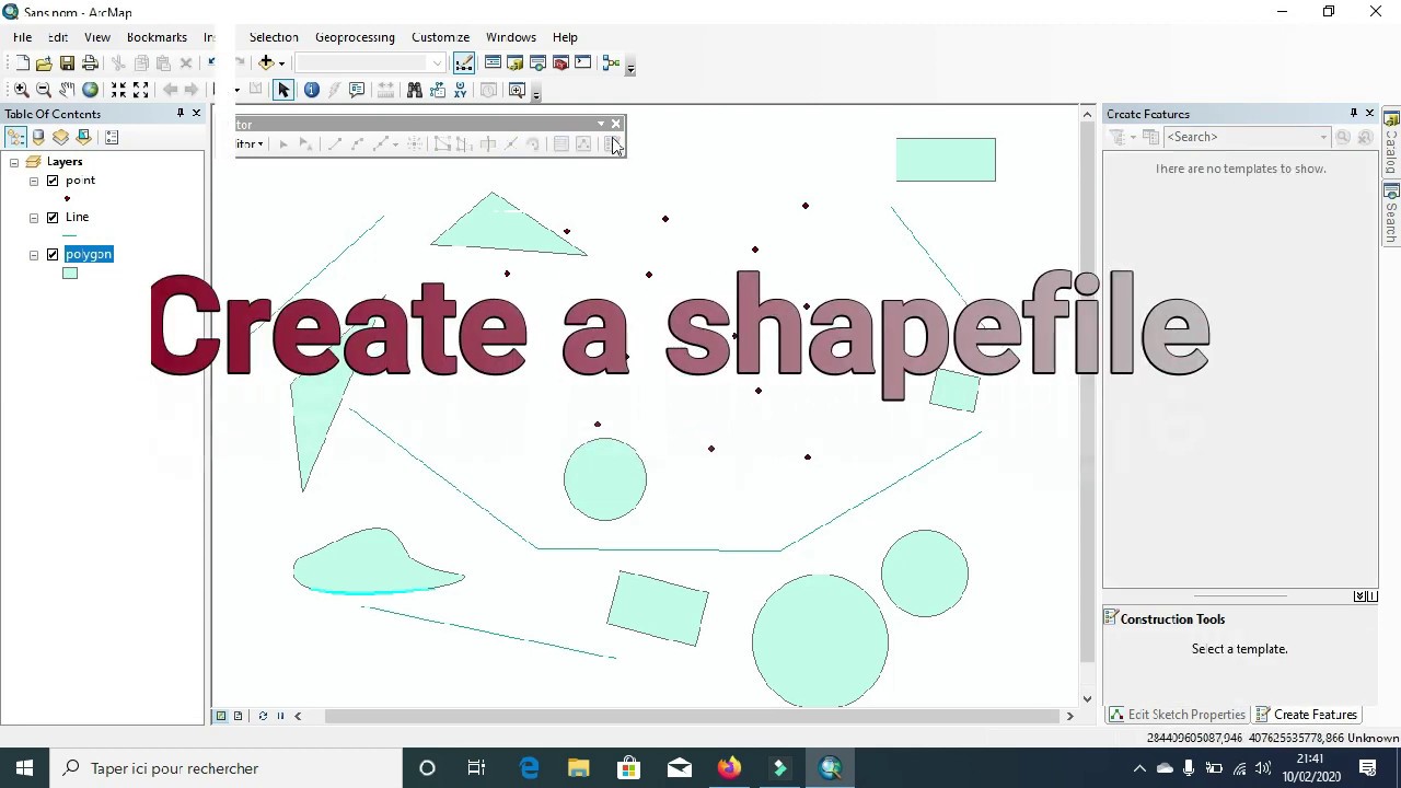 ArcGis: Create A Shapefile (Point/Line/Polygone) - YouTube