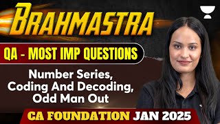 Number Series,Coding And Decodind,Odd Man Out | Important Questions | CA Foundation Jan25