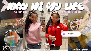 DAY IN MY LIFE AS A 17 YEAR OLD WORKING TWO JOBS | early morning, 12 hour shift, chit chats, grwm